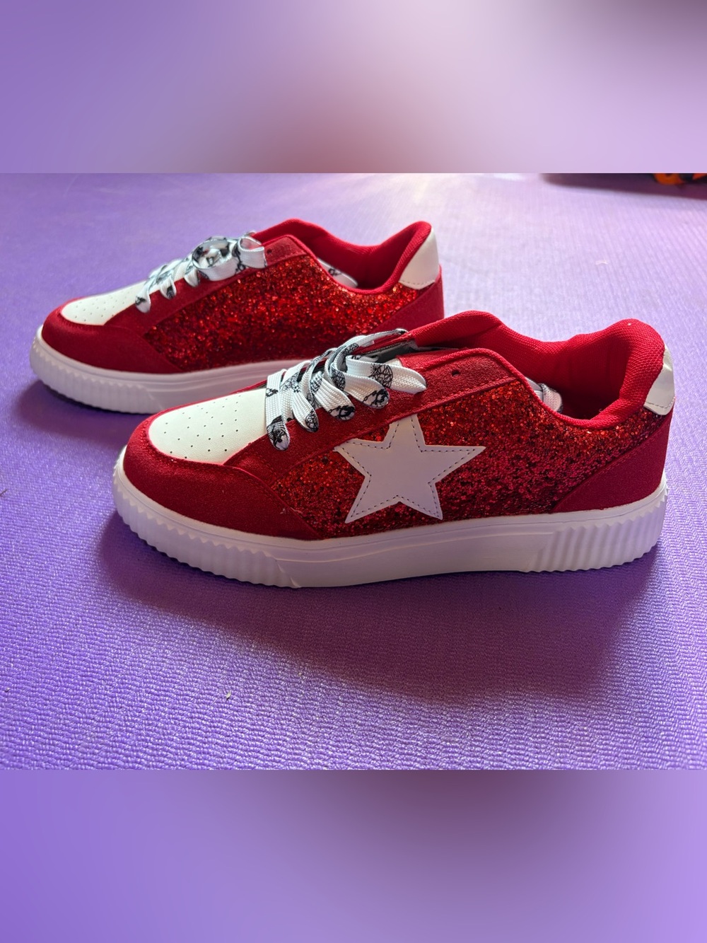 Red Glitter Star Patriotic Sneakers